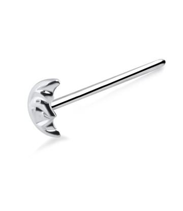 Crescent Moon Shaped Silver Straight Nose Stud NSKA-640